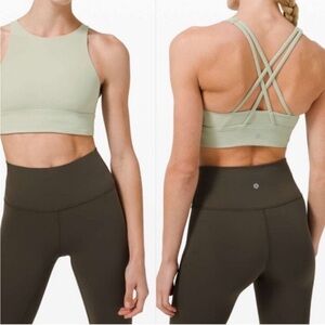 Women’s Lululemon high neck long line wrapped energy sports bra size 12